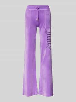 Juicy Couture Bootcut sweatpants met label en siersteentjes model 'LAYLA'