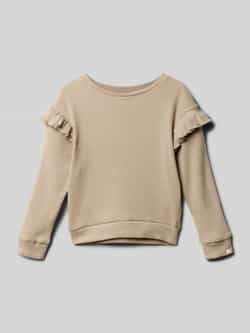 LIL' ATELIER MINI longsleeve NMFSOPHIA beige Meisjes Katoen Ronde hals 122 128