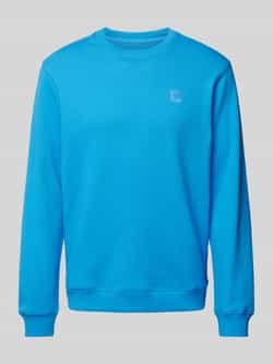Scotch & Soda Kern Badge Logo Crew Sweatshirt Blue Heren