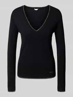 Liu Jo White Pullover met V-hals en effectgaren