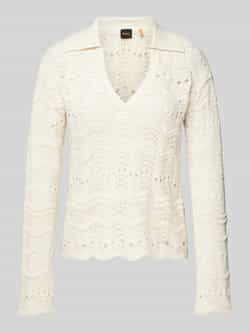Boss Orange Gebreide pullover met geribde V-hals model 'Fyder'
