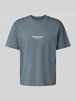 JACK & JONES ORIGINALS regular T-shirt JORVESTERBRO met printopdruk grijs