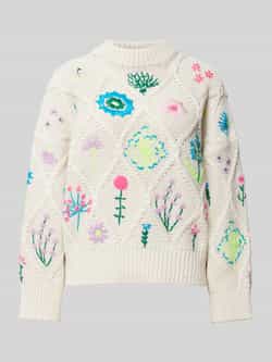 Essentiel Antwerp Gebreide pullover met bloemenborduursel model 'Hadream'