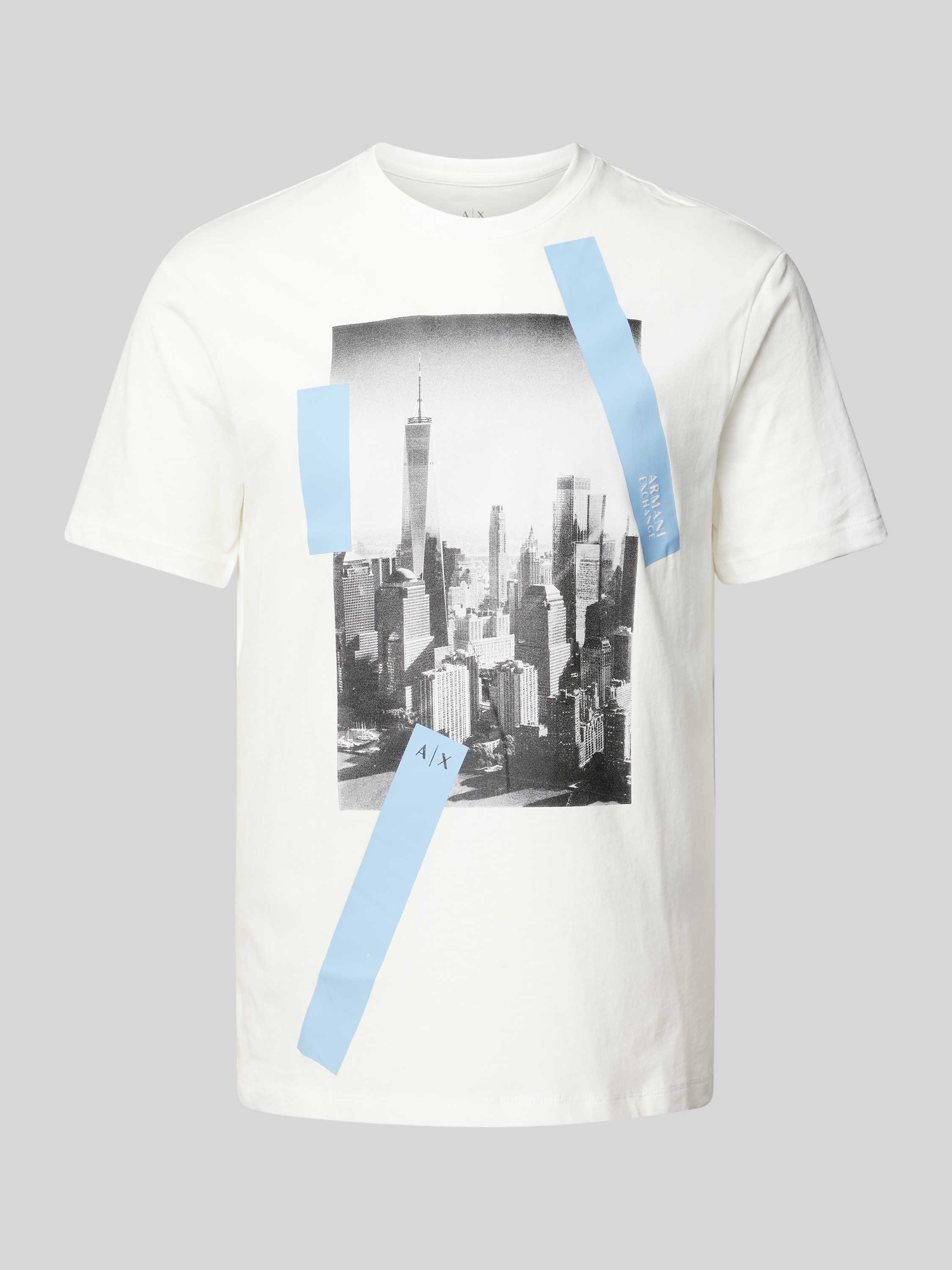 Armani Exchange Gedrukt T-shirt Wit Ronde Hals Korte Mouw White Heren