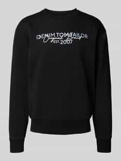 Tom Tailor Denim Basic fit sweatshirt met labelopschrift