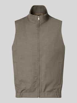 Roy Robson Gilet van een mix van scheerwol en viscose met opstaande kraag