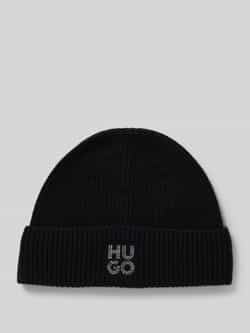 HUGO Muts van wolmix met strass-steentjes als detail model 'SILLO'