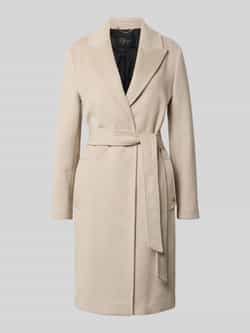 S.Oliver BLACK LABEL Regular fit lange wollen jas met tailleriem om te strikken