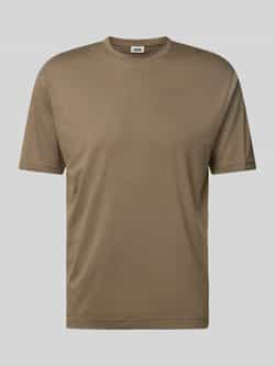 Drykorn T-shirt met geribde ronde hals model 'GILBERD'
