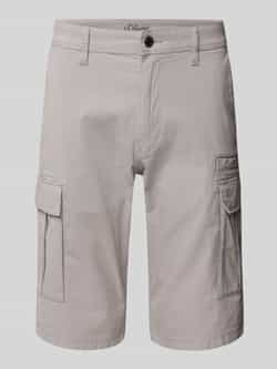 S.Oliver BLACK LABEL Relaxed fit cargobermuda van een mix van katoen en elastaan