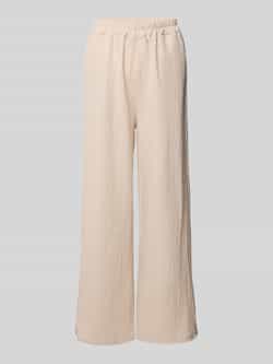 ZABAIONE Wide leg stoffen broek met structuurmotief model 'Jo44laa'