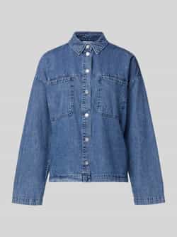 Oversized overhemdblouse in denimlook model 'Enza'