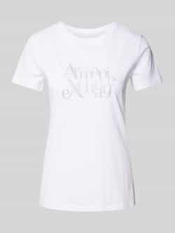 Armani Exchange Casual T-shirt met ronde hals White Dames