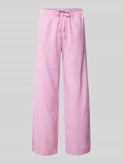 Gina Tricot Wide leg linnen broek met tunnelkoord