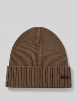 Boss Beanie met labelbadge model 'Fati'
