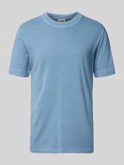 Drykorn T-shirt met geribde ronde hals model 'RAPHAEL'