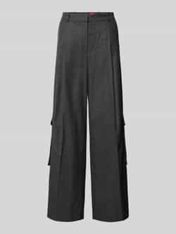 HUGO Wide leg pantalon met bandplooien model 'Herota'