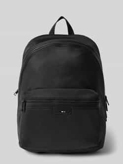 Hugo Boss Gestructureerde Zwarte Rugzak met Kenmerkende Details Black Heren