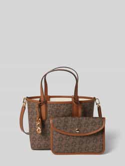 Michael Kors Handtas van canvas met lederen afwerking Brown Dames
