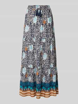 MORE & MORE Maxirok van viscose in laagjeslook