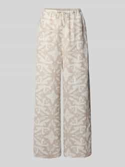 Christian Berg Woman Straight leg linnen broek met steekzakken