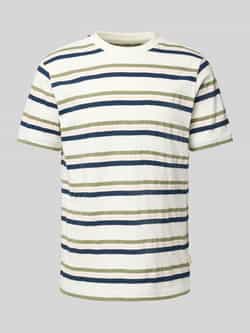Blend T-shirt met geribde ronde hals model 'JAMAS'