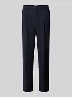 Casual friday Tapered fit stoffen broek met bandplooien
