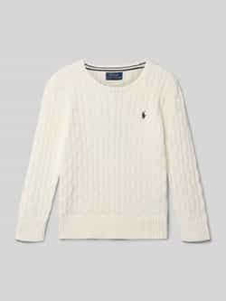 Polo Ralph Lauren Kids Gebreide pullover met kabelpatroon en labelstitching