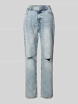 Review Straight leg jeans in destroyed-look