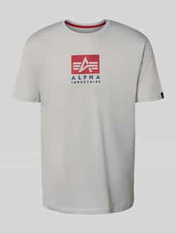 Alpha industries T-shirt met labelprint en ronde hals
