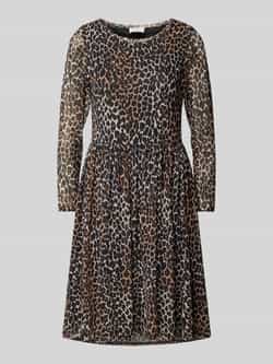 Vera Mont Bloemen Maxi Jurk met Gerimpeld Detail Brown Dames