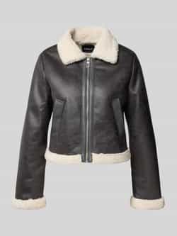 Only Regular fit jack in leerlook met teddybont model 'BETTY'