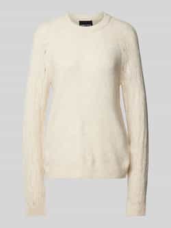 Pieces Regular fit gebreide pullover met wol en mouwen met ajourpatroon model 'OLGA'