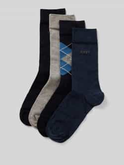 JOOP! Collection Regular fit sokken van wolmix in een set van 4 paar model 'Essentials'