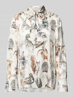 Marc Cain Regular fit overhemdblouse met strikdetail model 'COLLECTIONS'