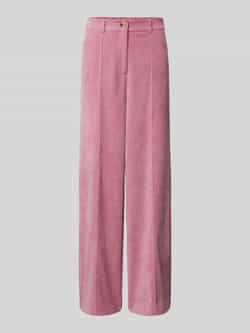 Ichi Wide leg corduroy broek met bandplooien model 'KATE'