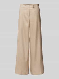 Jake*s Collection Wide leg linnen broek met geweven motief