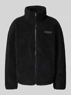 REVIEW Fleecejack met opstaande kraag en labeldetail