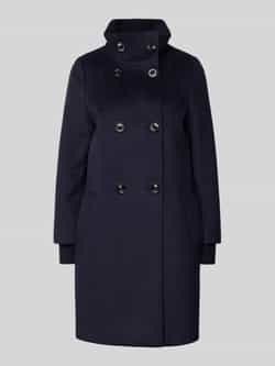 s.Oliver BLACK LABEL Regular fit lange wollen jas met geribde opstaande kraag