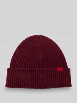 HUGO Beanie van zuivere geribde scheerwol model 'XOLA'