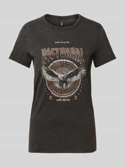 Only Regular fit T-shirt van zuivere katoen met motiefprint model 'LUCY LIFE'