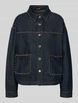 Miss goodlife Relaxed fit jeansblouse met opgestikte zakken model 'Studs'