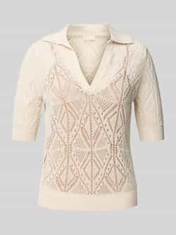 Liu Jo White Poloshirt met broderie anglaise
