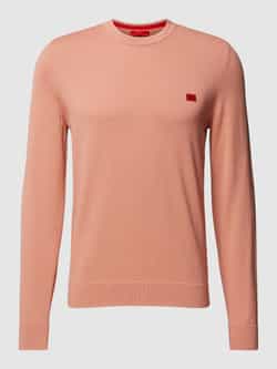 HUGO Gebreide pullover met labelpatch model 'San Cassius'