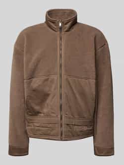 Adidas Originals Fleecejack met opstaande kraag en labelstitching