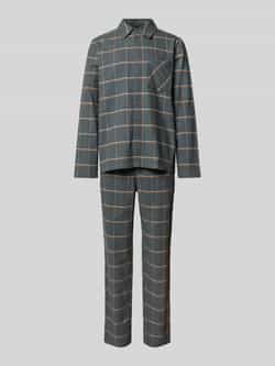 Schiesser Relaxed fit pyjama met kentkraag