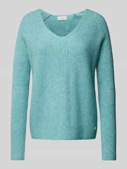 FYNCH-HATTON V-hals Melange Trui Blue Dames