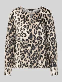 Monari Blouseshirt in luipaardlook met druppelvormige hals