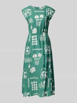 Ichi Midi-jurk met ronde hals model 'YETTA'