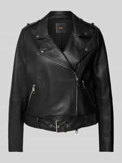Boss Orange Leren jack met ritszakken model 'Sameli'